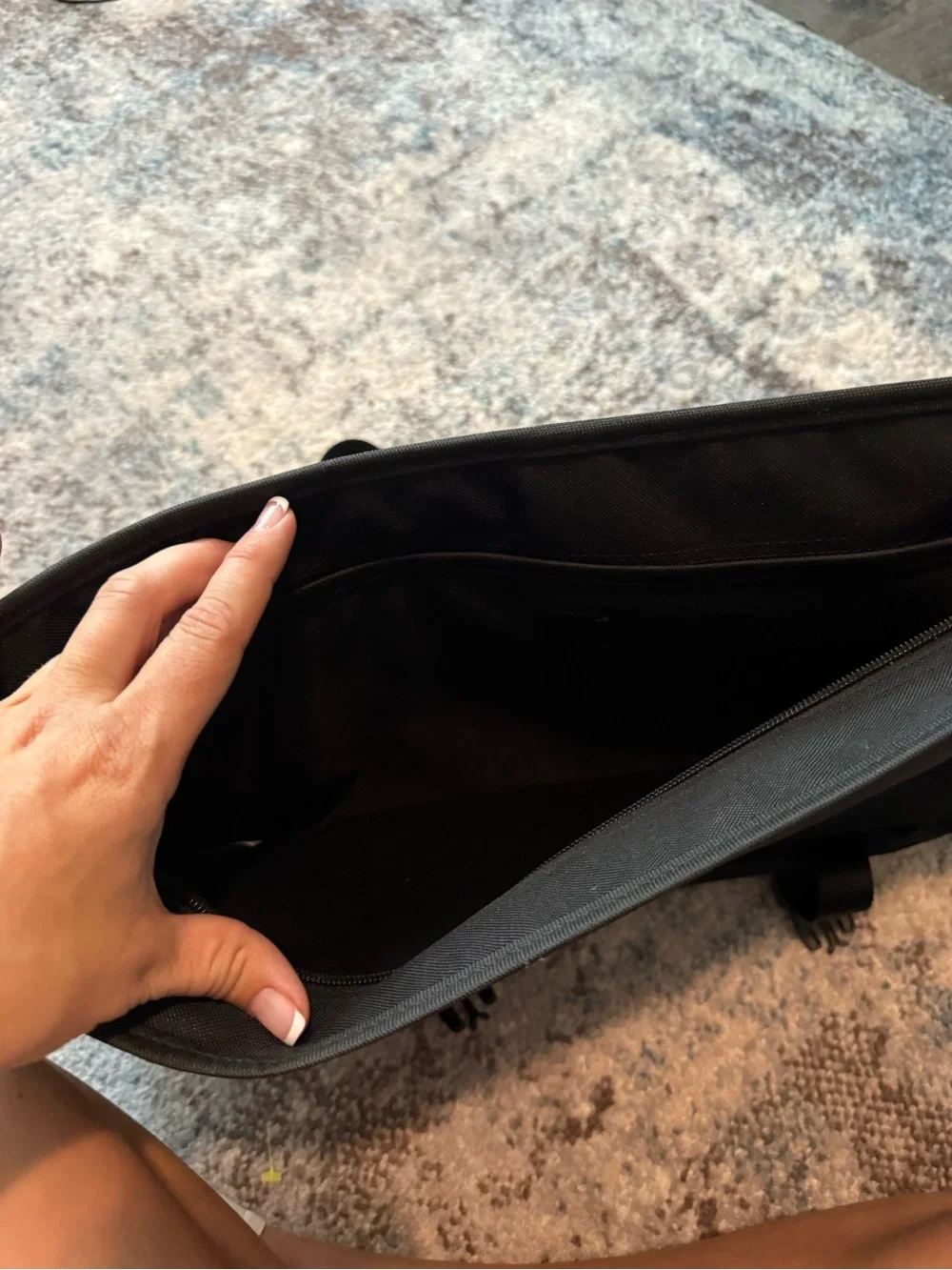 Calvin Klein Jeans Black Men's Messenger Bag with Shiny Logo Patch
